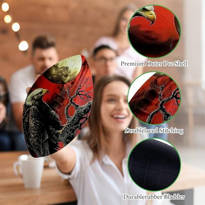 American Football, Official Size 11.9 x 7.3 Inch, Premium Composite Leather High-Grip Ball with Pro-Style Lacing, Unique Prints for Training, Games & Gifts - color: Dark Moon Crow