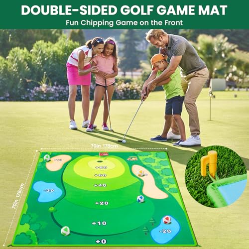 LYDARZ Battle Golf Game Set Chipping Game Practice Mat Games for Backyard Fun and Swing Training, Golf Hitting Mat Play for Golf Parties and Kids Family Activities Outdoor - size: Target Disk Pattern: 5A