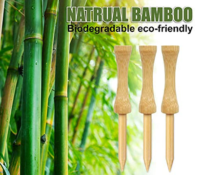 Step Down Golf Tees 2-1/8"or 2-3/4"or 3-1/4" 100 Pack Enduring Wooden Bamboo Golf Castle Tees