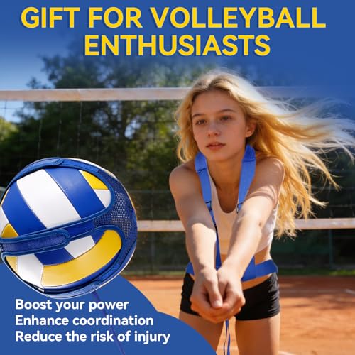 Volleyball Training Equipment - Solo Volleyball Trainer Aid for Serve, Spike, Set, Pass - Adjustable Volleyball Equipment and Practice Sticks for Beginners & Lovers