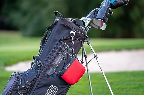 Club Scrub Golf Club and Golf Ball Cleaning Bag, Waterproof Clean Face Technology Liner, Detachable Clip, Machine Washable, Cleans Club Grooves, Dry Exterior (Neoprene or Microfiber Option Available) - color: Red, style: Neoprene