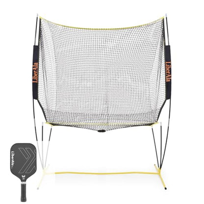 Portable Net & Carbon Fiber Pickleball Paddle ，Smart Recycling Net for Pickle Ball, Tennis, Baseball Practice Equipment ，Collapsible Pickleball Trainer for Indoor/Outdoor