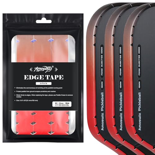 Pickleball Edge Guard Tape, Pickleball Protection Tapes 3 Pcs, Gradiant Color Edge Tape, 23MM & 26MM Width, No Wrinkling Edge Guard for 13MM & 16MM & 20MM Thicknesse Paddles - color: Red to Black to Blue Gradiant, size: 26MM