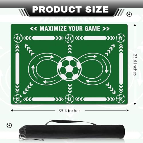 Britimes Soccer Training Mat Football Footstep Training Mat 35 * 24 in - color: Green