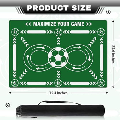 Britimes Soccer Training Mat Football Footstep Training Mat 35 * 24 in - color: Green