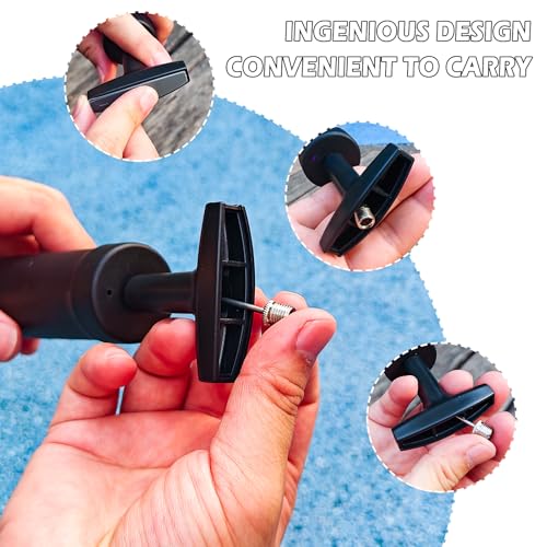 Sports Ball Pump Inflator with 5 Needles (Pin), Dual Action Hand Held Portable Air Pump with pins to Inflate Soccer Ball, Football, Volleyball, Rugby, Netball & Basketball - color: black