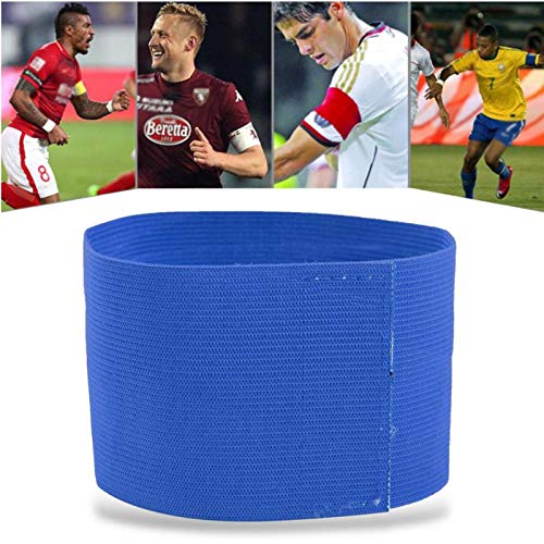 Captain Armband, Outdoor Team Sports Groups Soccer Armbands Adjustable Player Bands Elastic Soccer Captain Armband for Adult Youth School Team Competition Players (Blue)