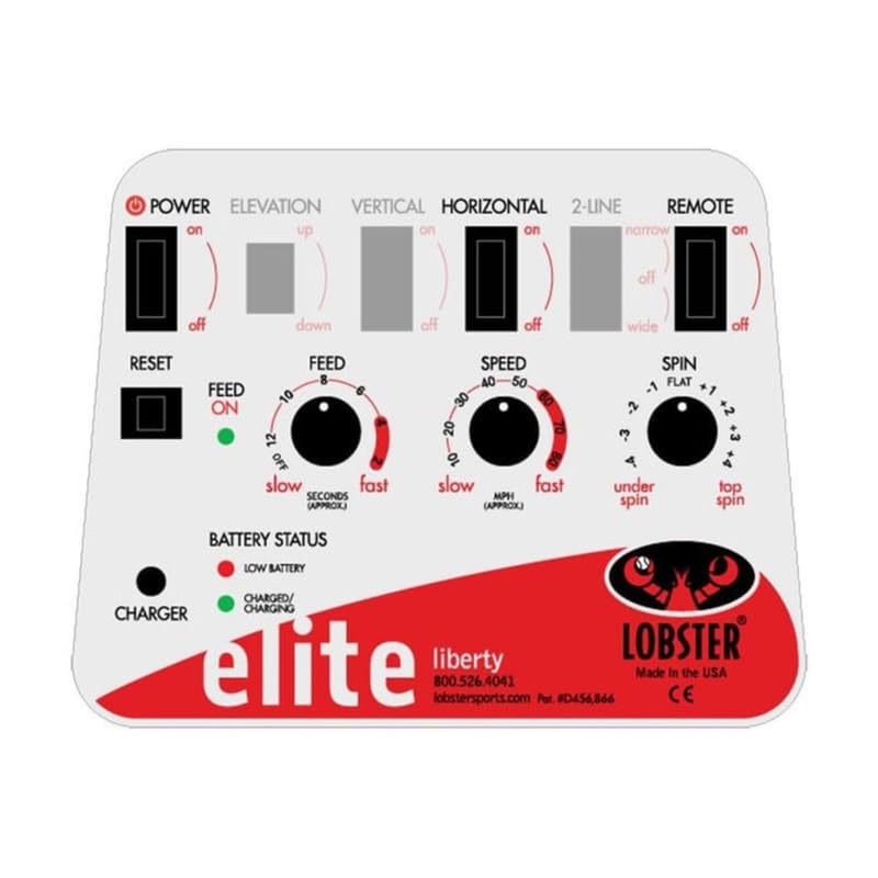 LOBSTER Sports Elite Tennis Ball Machine - Auto Portable Tennis Ball Launcher, Preloaded & Custom Drills, Spin Control, Lob Elevation Switch, Ball Speed (up to 80MPH), with Multi-Function Remote - style: Elite Liberty