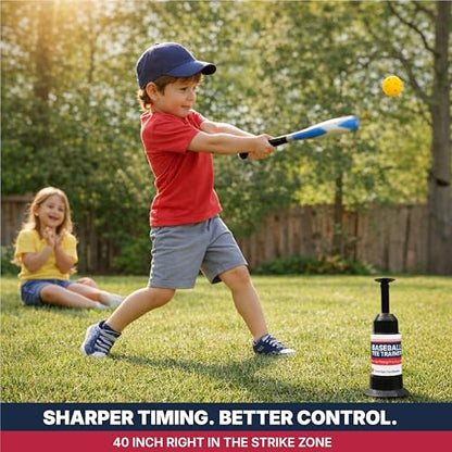 Baseball Tee Trainer Popper- Baseball Swing Trainer with 4 Practice Balls - Baseball Hitting Trainer for Training - Pop Up Trainer for Indoor & Outdoor Solo Training by HAMARA