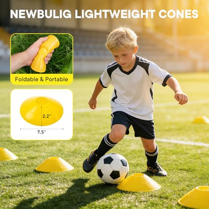 Agility Ladder Speed Training Equipment Set-20ft Ladder,12 Cones, 4 Adjustable Hurdles, Jump Rope, Resistance Parachute| Soccer,Basketball, Football Practice Equipment for Youth, Adults
