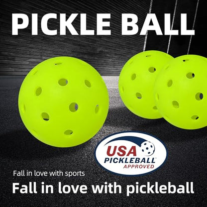 Pickleball Balls | Crack-Resistant | 40 Holes Outdoor & Indoor Pickle Balls | High Bounce, Perfectly Balanced Pickle Ball for Tournament Play - color: 3PC