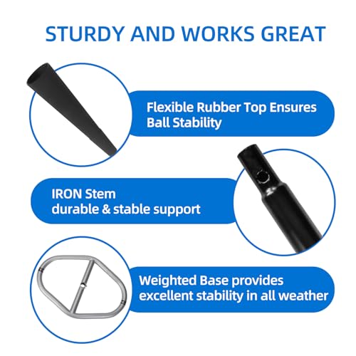 Portable Baseball Tee, Batting Tee for Baseball/Softball/Tee Ball, Adjustable Height, Weighted Base for Stability, Hitting Tee for Kids/Youth, Training Equipment for Baseball Practice - size: 20"-26" Height