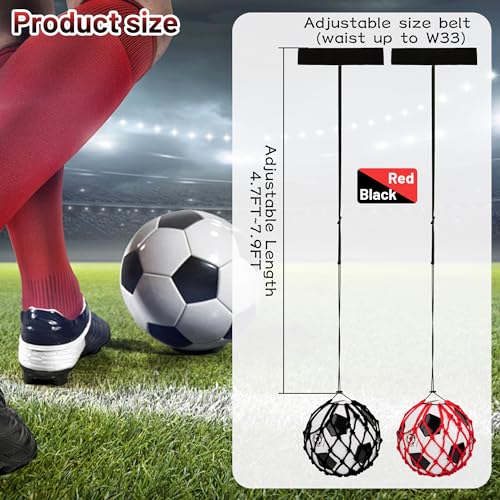 2PCS Soccer Ball Net Soccer Training Equipment, Football Kick Throw Solo Practice Training Aid, Upgrade Soccer Nets for Kids Youth Adults for Ball Size 3, 4, 5