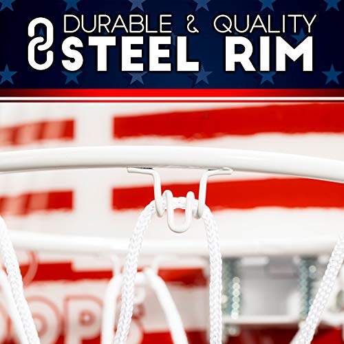 Franklin Sports Mini Basketball Hoops-Indoor Over The Door Mini Hoop+Basketball Sets-Perfect Accessory for Bedroom+Office - size: 17.75" x 12" (Pack of 1), style: Red, White, Blue - 17.75" x 12"