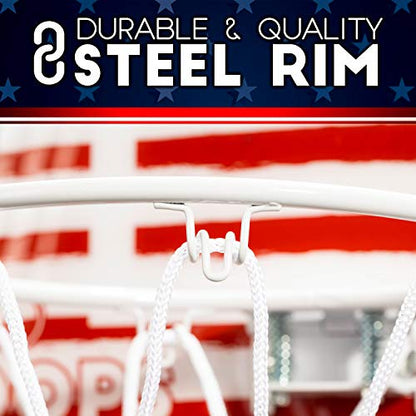 Franklin Sports Mini Basketball Hoops-Indoor Over The Door Mini Hoop+Basketball Sets-Perfect Accessory for Bedroom+Office - size: 17.75" x 12" (Pack of 1), style: Red, White, Blue - 17.75" x 12"