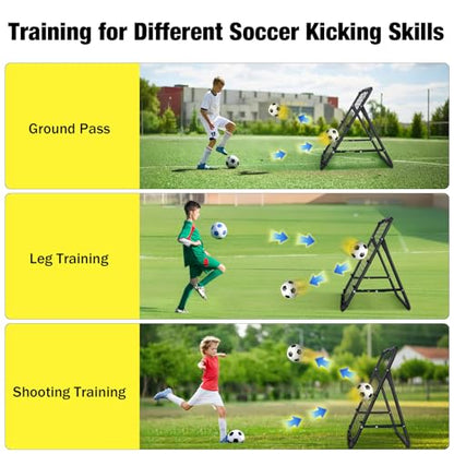 MoKo Soccer Rebounder, Quick-Switch Angle Soccer Rebounder Net, Portable & Easy Setup Rebound Net Football Training Gifts, Aids & Equipment at Backyard, Lawn, Park for Kids, Teens & Adults