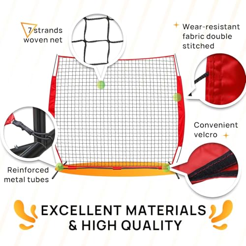 7x7ft/12x9ft/16x10ft/20x10ft Barricade Backstop Net, Sports Barrier Net, Multi-Sport Net with Carry Bag, Protective Screen for Practice- Baseball, Softball, Lacrosse, Soccer, Basketball, Tennis - size: 20x10 ft