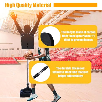 Portable Basketball Defender Dummy, Shot Trainer Mannequin with Movable Arm & Water-Filled Base, Volleyball/Soccer Sports Trainer (1pc) - color: 1pc