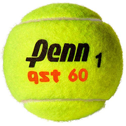 Penn QST 60 Tennis Balls - Youth Felt Orange Dot Tennis Balls for Beginners - 1 Can, 3 Balls