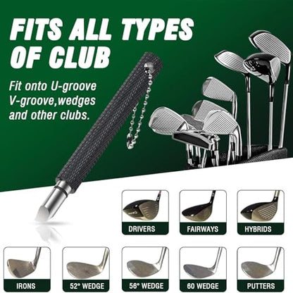Golf Club Cleaner Brush Kit, Golf Groove Scrubber with Retractable Clip/Golf Groove Sharpener/Golf Towel/Brush Head, 4Oz Squeeze Bottle for Cleaning with Nylon Bristles, Golf Accessories for Men Women - style: CLEANER KIT