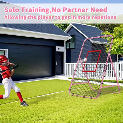 7x4 FT Volleyball Rebounder Net，Ultimate Training Equipment for Volleyball & Lacrosse，Enhanced Bouncing System for Volleying, Bumping, Spiking Drills，Multiple Adjustable Rebound Angles