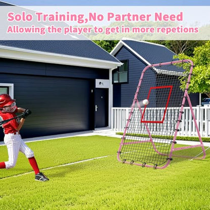 7x4 FT Volleyball Rebounder Net，Ultimate Training Equipment for Volleyball & Lacrosse，Enhanced Bouncing System for Volleying, Bumping, Spiking Drills，Multiple Adjustable Rebound Angles