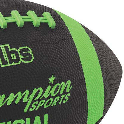 Champion Sports Weighted Football - color: Black/Neon, size: 3-Pound