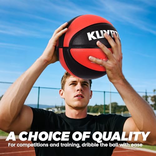 KUYOTQ 2.2lbs 29.5" Weighted Basketball Size 7 Composite Indoor Outdoor Heavy Trainer Basketball for Improving Ball Handling Dribbling Passing and Rebounding Skill (Deflated)