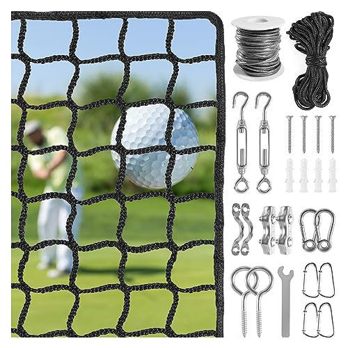 NQB Golf Practice Net with Steel Hanging Kit & Nylon Rope, 10x30FT Hitting Net for Golf, Baseball, Hockey, Soccer, LAX and More Sports Net for Backyard Driving or Indoor Garage - size: 10x20FT with Accessory