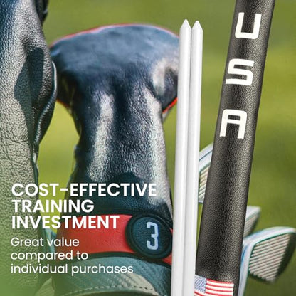 Golf Alignment Sticks 43 Inches Value 5-Pack with Premium Cover, Training Rods Essential Aiming Stick for Perfect Swing & Accurate Aiming & Effective Practice Guide - style: 5 Pcs in White