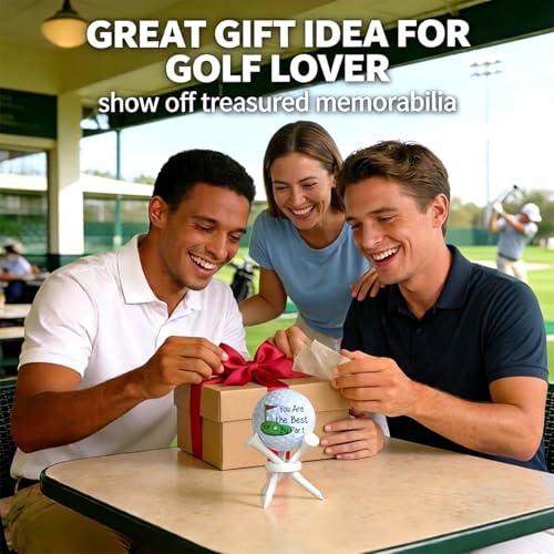 Fathers Day Golf Gifts for Men, Birthday Graduation Gift for Men Women Golfers Lovers, Husband Coworkers Boss Friend, You're the Best by Par Golf Ball Tabletop Display Stand Holders Gift Decor 3 tees
