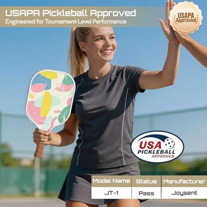 Pickleball Paddles Set, USAPA Approved Carbon Fiber Pickleball Set of 2 with Beginner Pickleball Rackets, Indoor Outdoor Pickle Balls for Adults Men Women, JT-1 - color: Mellow