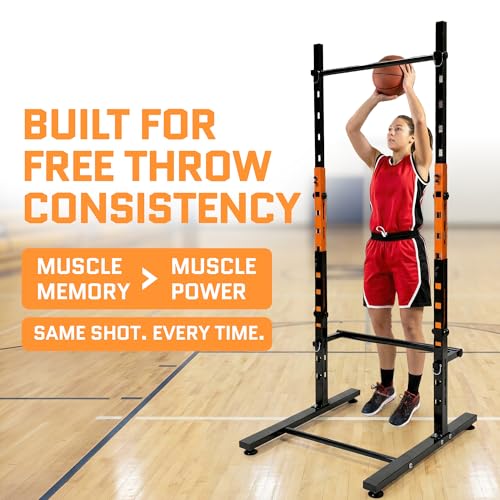 ACELETIQS Basketball Shooting Trainer with Adjustable Crossbar – Improve Shot Arc, Form & Follow Through – Portable Free-Throw & Jump Shot Training Aid for Youth, Teens & Adults – Indoor & Outdoor