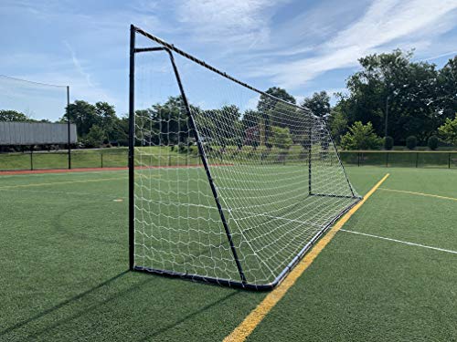 24 x 8 Ft.Regulation Size Soccer Goal w/Weatherproof HDPE Net. 50MM Diameter Industrial Grade Black Powder Coated Galvanized Steel. Portable 8x24 Foot Training Aid. ONE Year Warranty! - color: Black, size: 24x8