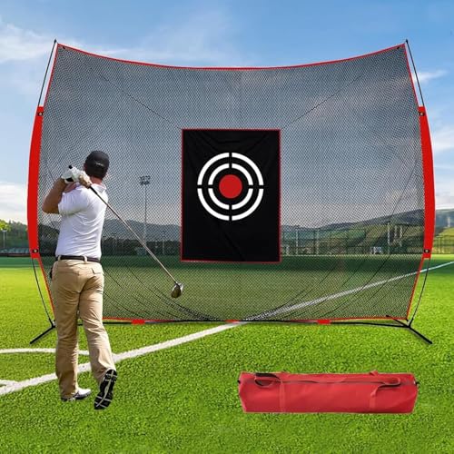Golf Net Backyard Driving Practice - 10x8ft Heavy Duty Hitting Nets with High Impact Screen for Home Indoor Garage Swing Training Aids Outdoor Sports