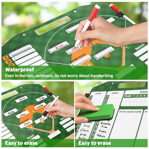 Magnetic Coach Marker Boards, Dry Erase Double-Sided Coach Lineup Clipboard, Coaches Gift, Fit for Basketball, Football, Soccer, Baseball - style: Baseball