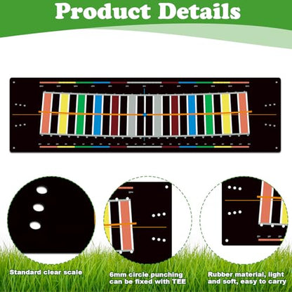 Silipull Golf Putting Mats Practice Indoor 30 x 8.27 Inch Golf Putting Practice Training Aid Alignment Track Green Mat Exercise Putter Training Supplies - color: Multicolor