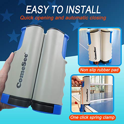 Comesee Retractable Ping Pong Net for Any Table, Table Tennis Nets and Posts Equipment for Replacement - color: gray