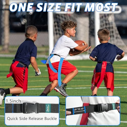 Mao'er Flag Football Belts, 10 Player Flag Football Set with 30 Flags For Kids Youth And Adults Training Equipment