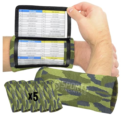 Sports Unlimited Adult Triple Wrist Coach, Football Wristbands for Plays, Baseball Wristbands, QB Arm Bands - color: Camo, size: 5 Pack
