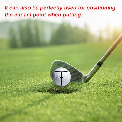 Golf Ball Marker Set, Golf Ball Line Marker Tool with Marking Pen Red Plastic Alignment Labeler Stencil Accessories for Precision Putting & Target Line Accuracy - style: Style A