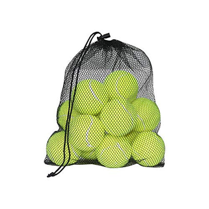 URBEST Tennis Ball 12 Packs Training Tennis Balls Practice Balls for Novice Player, Pet Dog Playing Balls with Mesh Carry Bag - color: Green