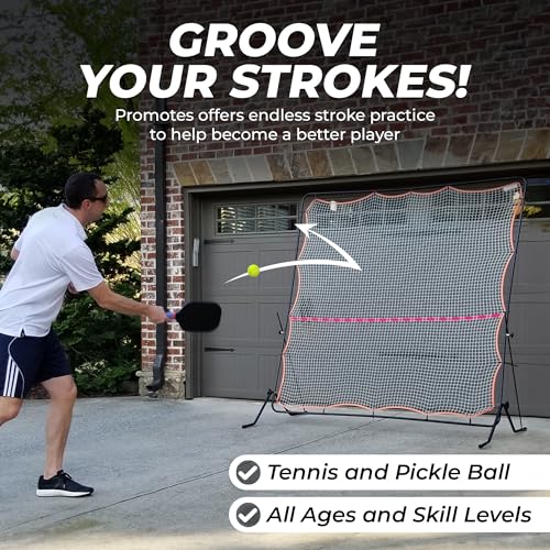 Tourna Rally Pro Adjustable Tilt Rebound Net (7x7 ft) for Tennis and Pickleball - style: Black