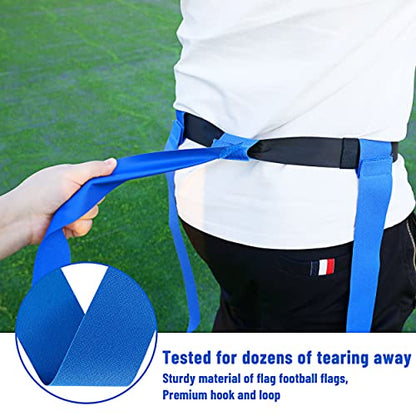Flag Football Belts, Flag Football Set for Adults Kids and Youth, Flag Football Flags for Players Training Competition - color: Yellow and Blue,30 Flags,10 Players