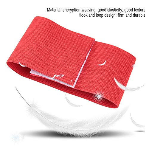 12.2x2.6 in Bright Colors Player Bands, Lightweight Portable Good Texture Captain Arm Bands, Elastic Nylon Hook&Loop for Youth for Adult(red)