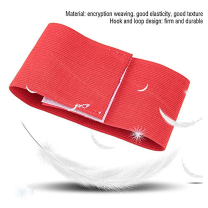 12.2x2.6 in Bright Colors Player Bands, Lightweight Portable Good Texture Captain Arm Bands, Elastic Nylon Hook&Loop for Youth for Adult(red)