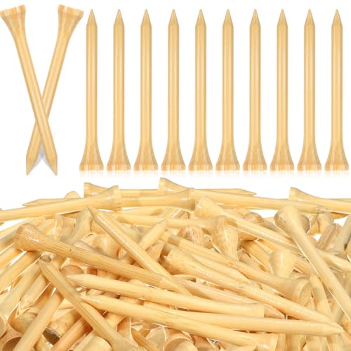 Mudder Golf Tees Bulk Wooden Bamboo Golf Tees Multicolor Wood for Men Balls Accessories - color: Wood Color, size: 2-3/4 Inch