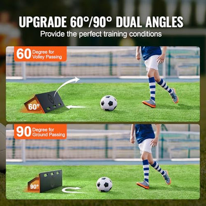VEVOR Soccer Rebounder Board, Portable Soccer Wall with 2 Angles Rebound, Foldable HDPE Kickback Rebound Board, Soccer Training Equipment for Kids and Adults, Passing & Shooting Practice - size: 40"X12"