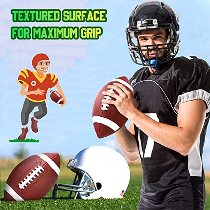 Jerify 12 Pcs Composite Leather Footballs Official Composite Ball Inflatable Football with Pump Indoor Outdoor Football Bulk for Training and Recreational Play - size: Size 6
