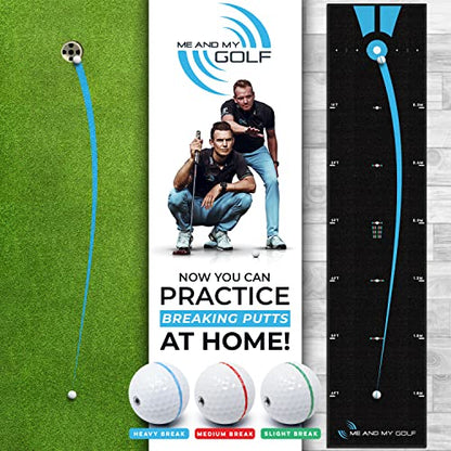 ME AND MY GOLF Breaking Ball Putting Mat - Simulate Breaking Putts at Home - size: 7.5ft